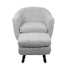 C2-AH-RKWL-LGY Mid Century Modern Light Gray Chair and Ottoman - Rockwell