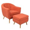 C2-AH-RKWL-OR Mid Century Modern Orange Chair and Ottoman - Rockwell