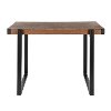 T36-ODESA-BK-BN Black Metal and Brown Industrial Counter Table - Odessa