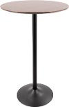 TB-PEB-BK-WL Mid Century Walnut and Black Adjustable Table - Pebble