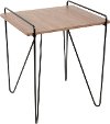 TBE-LOFT-WL-BK Mid Century Walnut End Table with Hairpin Legs - Loft