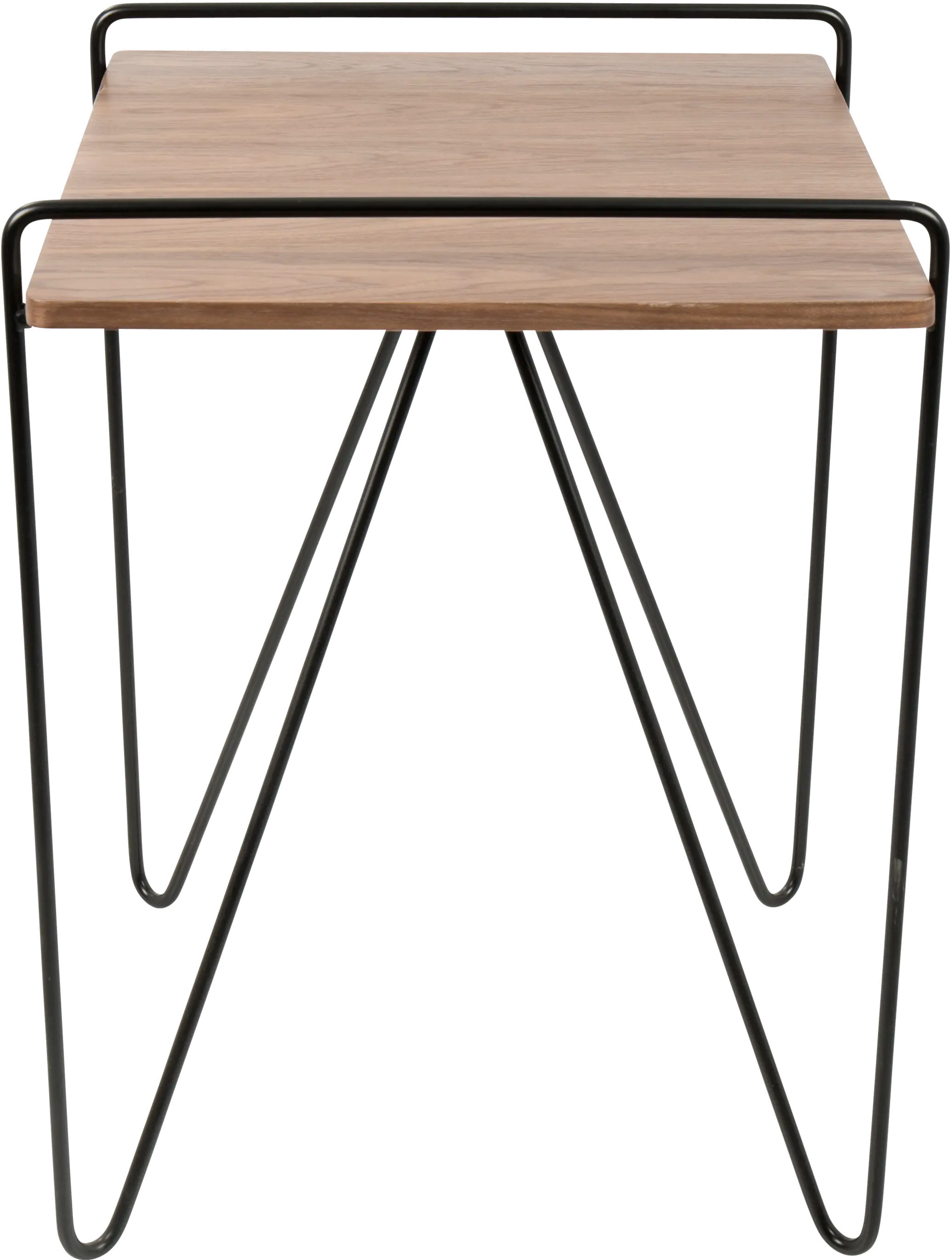 TBE-LOFT-WL-BK Mid Century Walnut End Table with Hairpin Legs - Loft-2