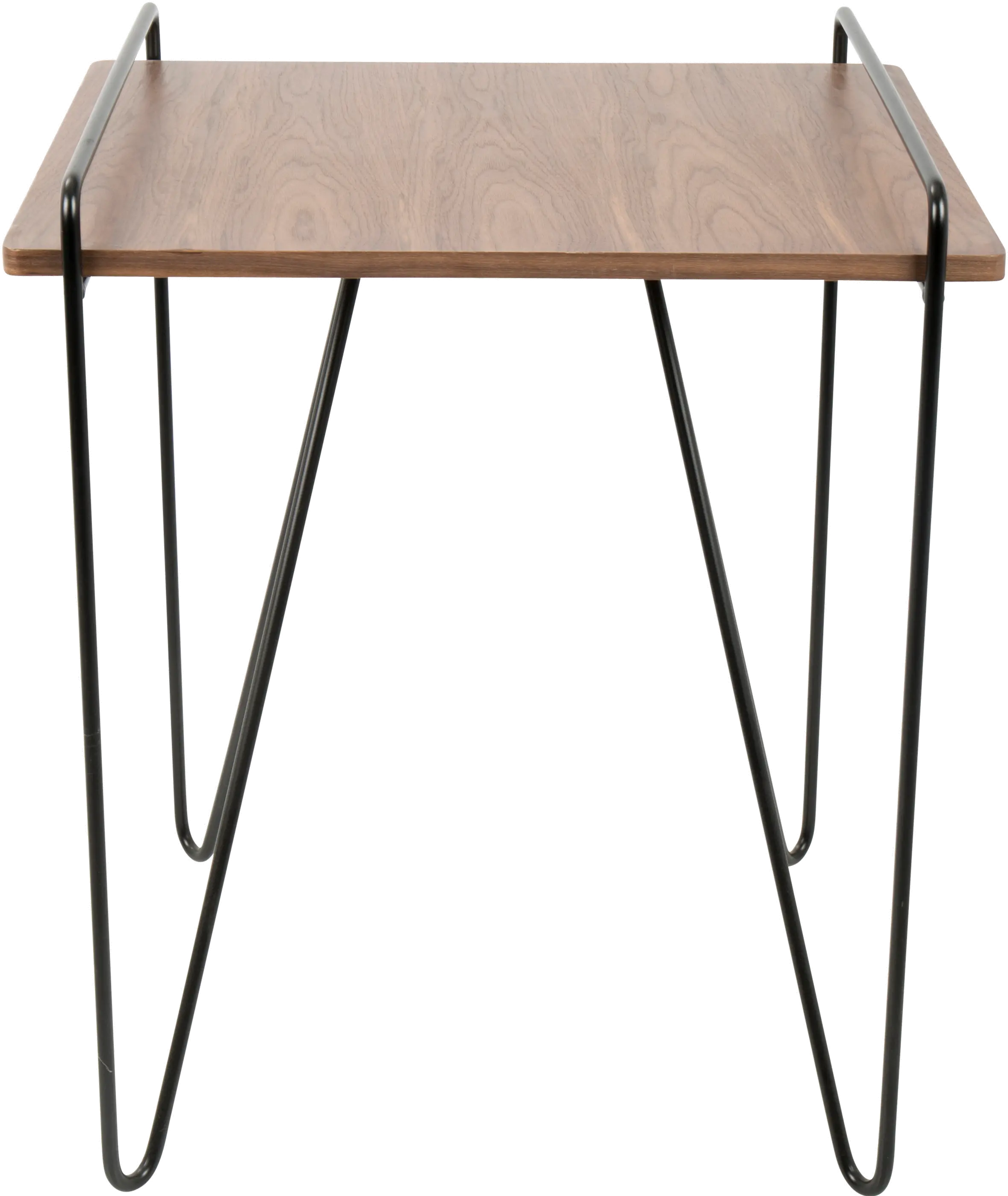 TBE-LOFT-WL-BK Mid Century Walnut End Table with Hairpin Legs - Loft-5