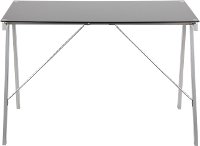 OFD-TM-PBLNK-BK Contemporary Black and Silver Office Desk - Exponent
