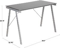 OFD-TM-PBLNK-BK Contemporary Black and Silver Office Desk - Exponent-5