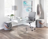 OFD-TM-GLACE Modern Clear Glass Desk - Glacier