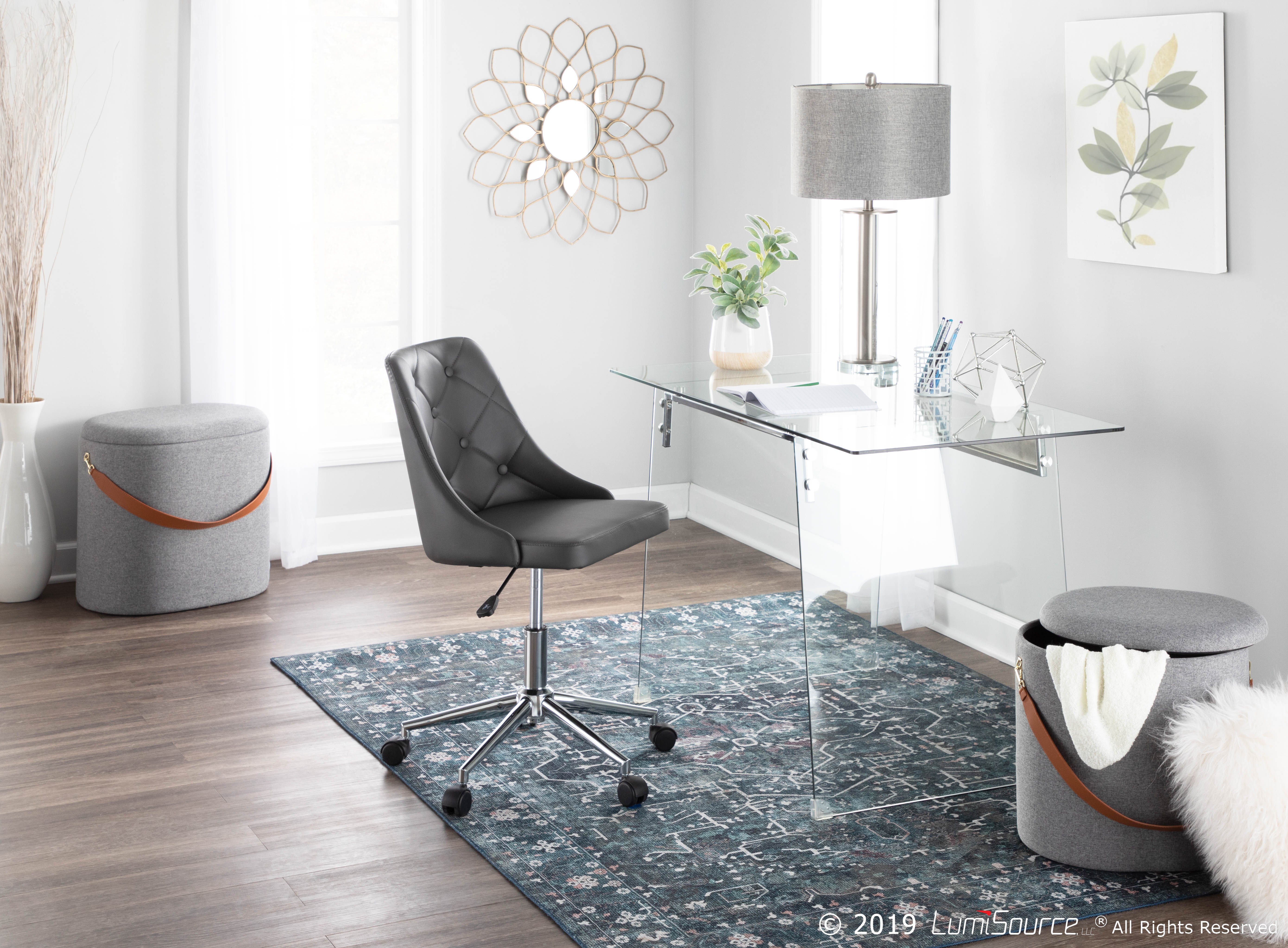 OFD-TM-GLACE Modern Clear Glass Desk - Glacier-2