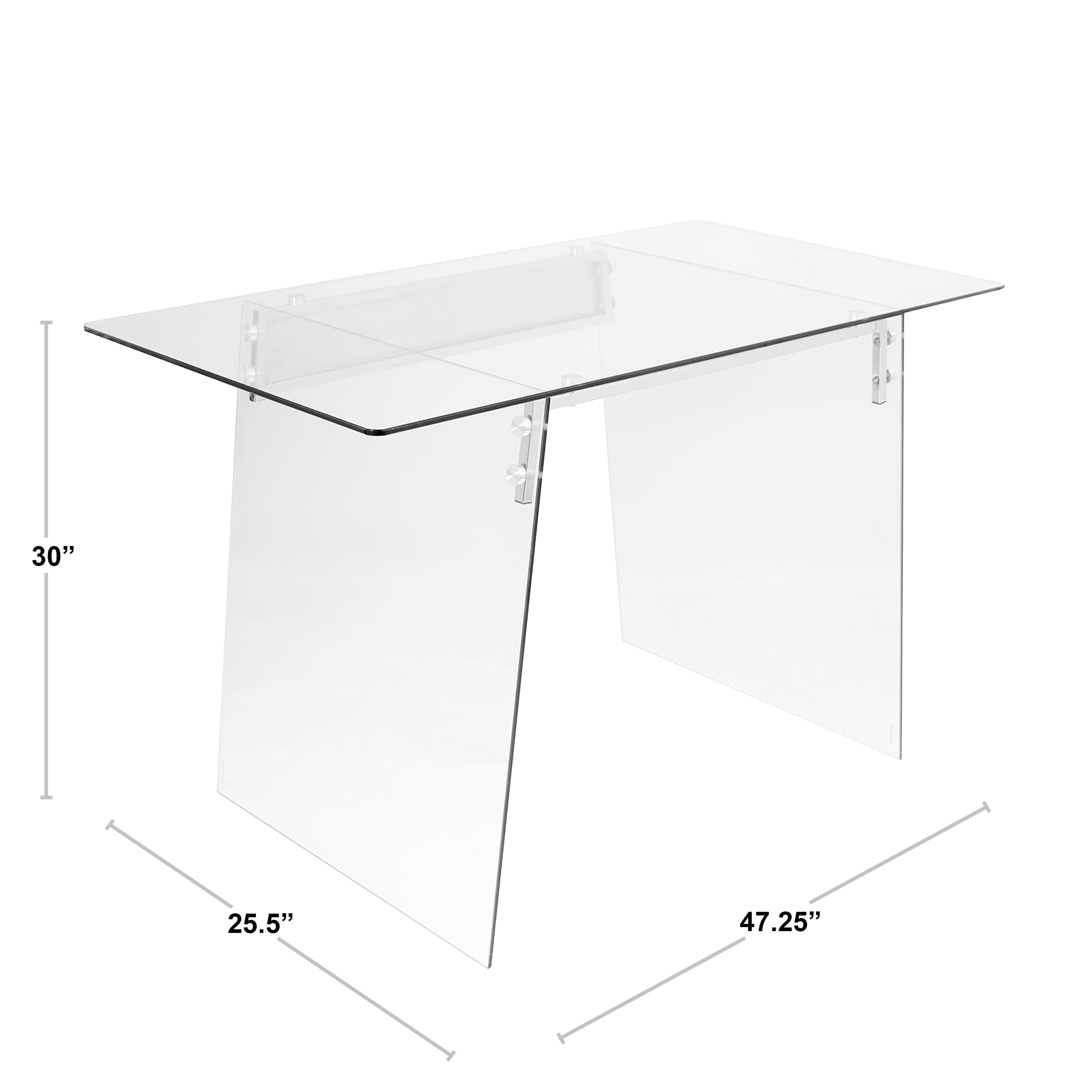 OFD-TM-GLACE Modern Clear Glass Desk - Glacier-3