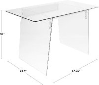 OFD-TM-GLACE Modern Clear Glass Desk - Glacier-3