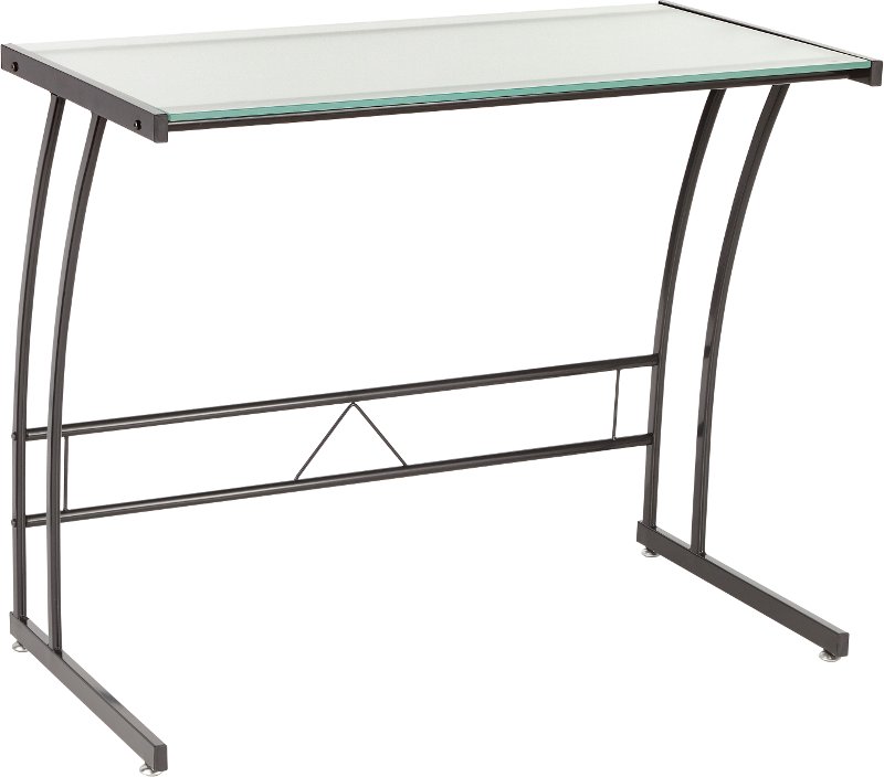 Black Metal And Glass Computer Desk Sigma