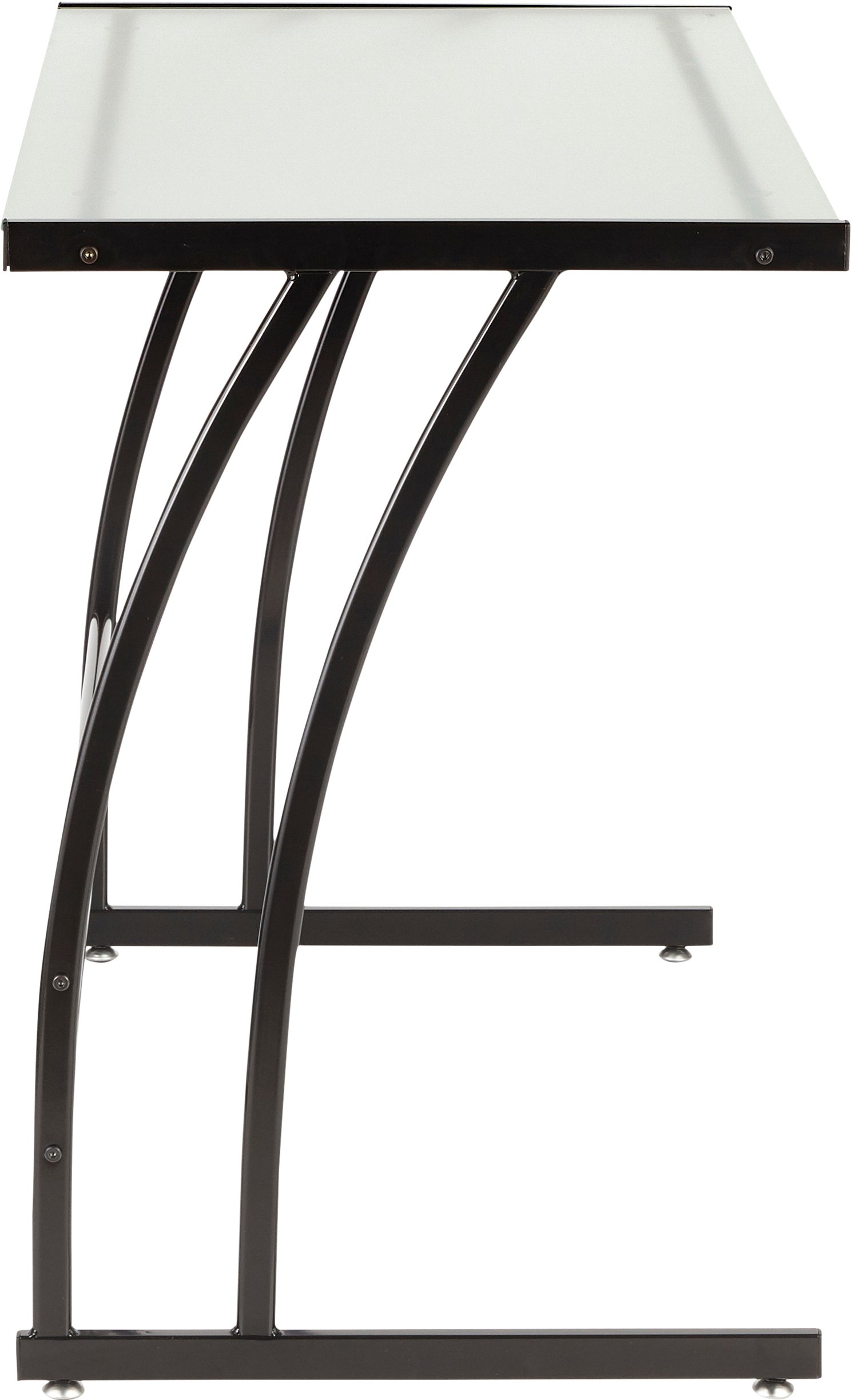 OFD-TM-BITSGL-B Black Metal and Glass Computer Desk - Sigma-2