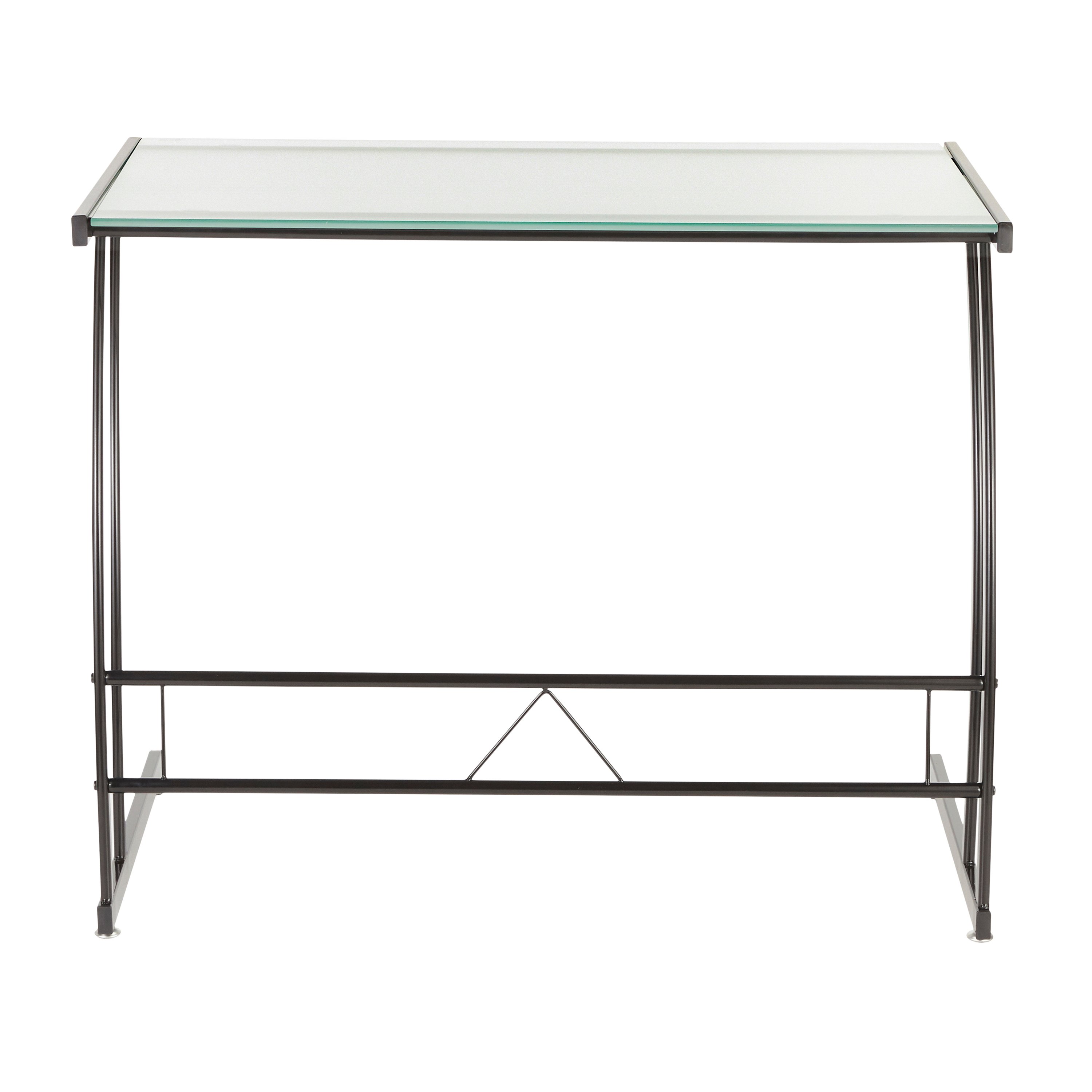 OFD-TM-BITSGL-B Black Metal and Glass Computer Desk - Sigma-3