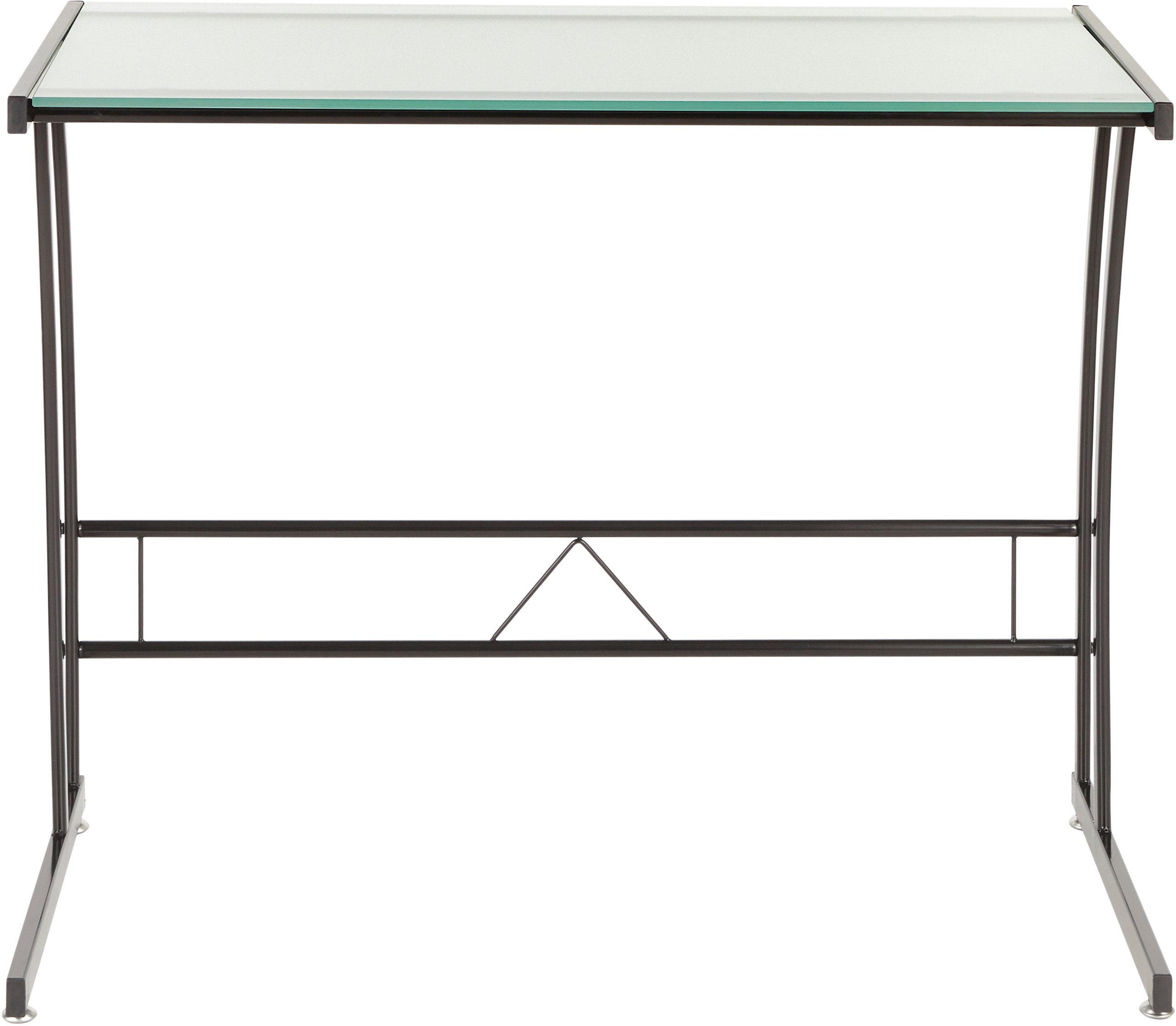 OFD-TM-BITSGL-B Black Metal and Glass Computer Desk - Sigma-4