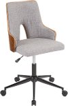OC-STLA-WL-GY Mid Century Gray and Walnut Office Chair - Stella