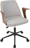 OC-VRDNA-WL-GY Gray and Walnut Office Chair - Verdana
