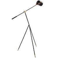 L-HYWDFL-AU-BK Industrial Black Tripod Floor Lamp with Gold Accents-2