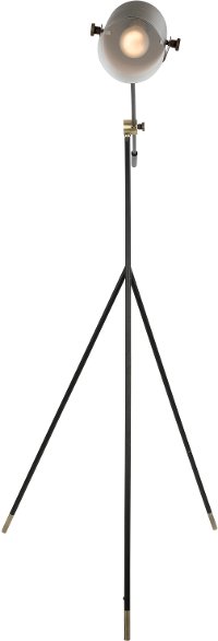 L-HYWDFL-AU-BK Industrial Black Tripod Floor Lamp with Gold Accents-3