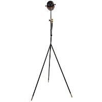 L-HYWDFL-AU-BK Industrial Black Tripod Floor Lamp with Gold Accents-6