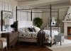 Modern Metal and Linen Queen Canopy Bed - Modern Eclectic