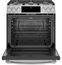 KIT GE Profile 4 Piece Gas Appliance Package with French Door Refrigerator - Stainless Steel-5