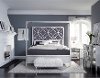 Clearance Modern Silver and Gray Queen Canopy Bed - Modern Eclectic