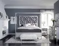 Modern Silver and Gray Queen Canopy Bed - Modern Eclectic
