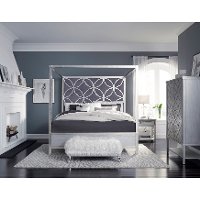 Modern Silver and Gray Queen Canopy Bed - Modern Eclectic-2