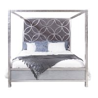 Modern Silver and Gray Queen Canopy Bed - Modern Eclectic-3