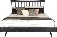 Distressed Gray Queen Shaker Platform Bed - Modern Eclectic-2