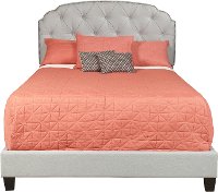 Traditional Gray Queen Upholstered Bed - Modern Eclectic