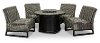 5 Piece Patio Round Fire Pit - Del Mar