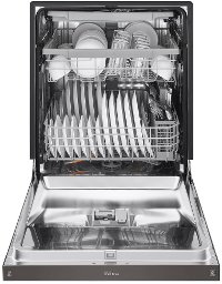 KIT LG 4 Piece Gas Kitchen Appliance Package with Door in Door Smart Refrigerator - Black Stainless Steel-4