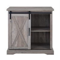 Rustic Farmhouse Gray Accent Cabinet - Barn Door-3