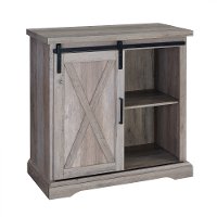 Rustic Farmhouse Gray Accent Cabinet - Barn Door-4