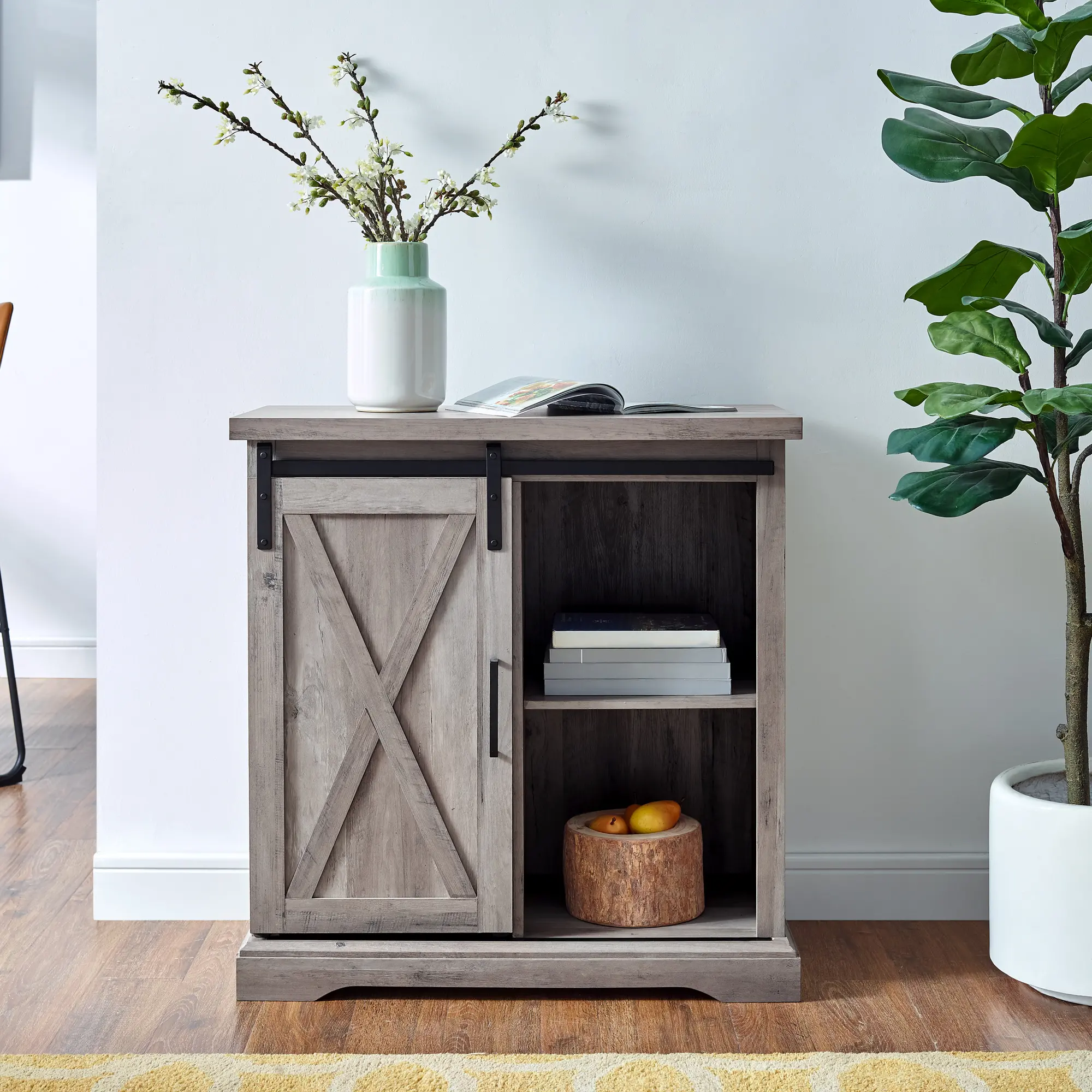 AF32ALXDGW Rustic Farmhouse Gray Buffet - Barn Door-1
