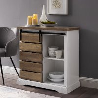 White and Oak 32 Inch Console Table