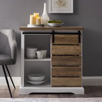 White and Oak 32 Inch Console Table-2