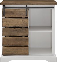 White and Oak 32 Inch Console Table-4