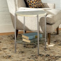 Glam Marble Round Side Table - Simone