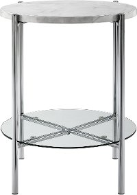 Glam Marble Round Side Table - Simone-3