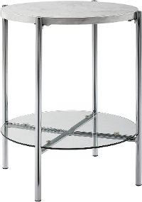 Glam Marble Round Side Table - Simone-4