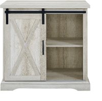 Rustic Farmhouse White Oak Accent Cabinet - Barn Door-3