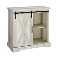 Rustic Farmhouse White Oak Accent Cabinet - Barn Door-4