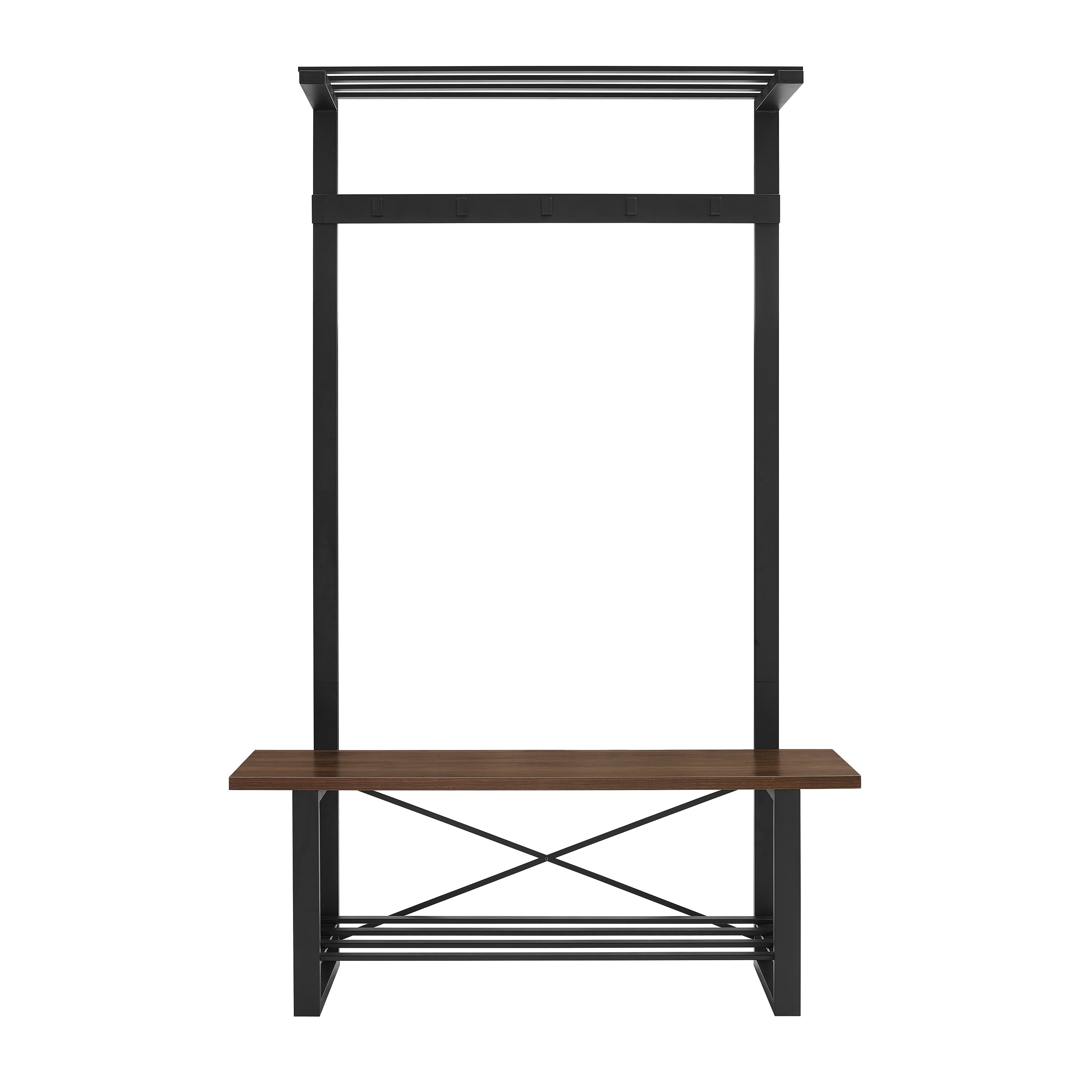 HT72URBDW Industrial 47 Inch Dark Walnut Hall Tree-3