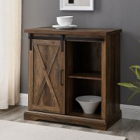 Rustic Farmhouse Rustic Oak Accent Cabinet - Barn Door