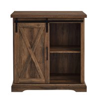 Rustic Farmhouse Rustic Oak Accent Cabinet - Barn Door-4