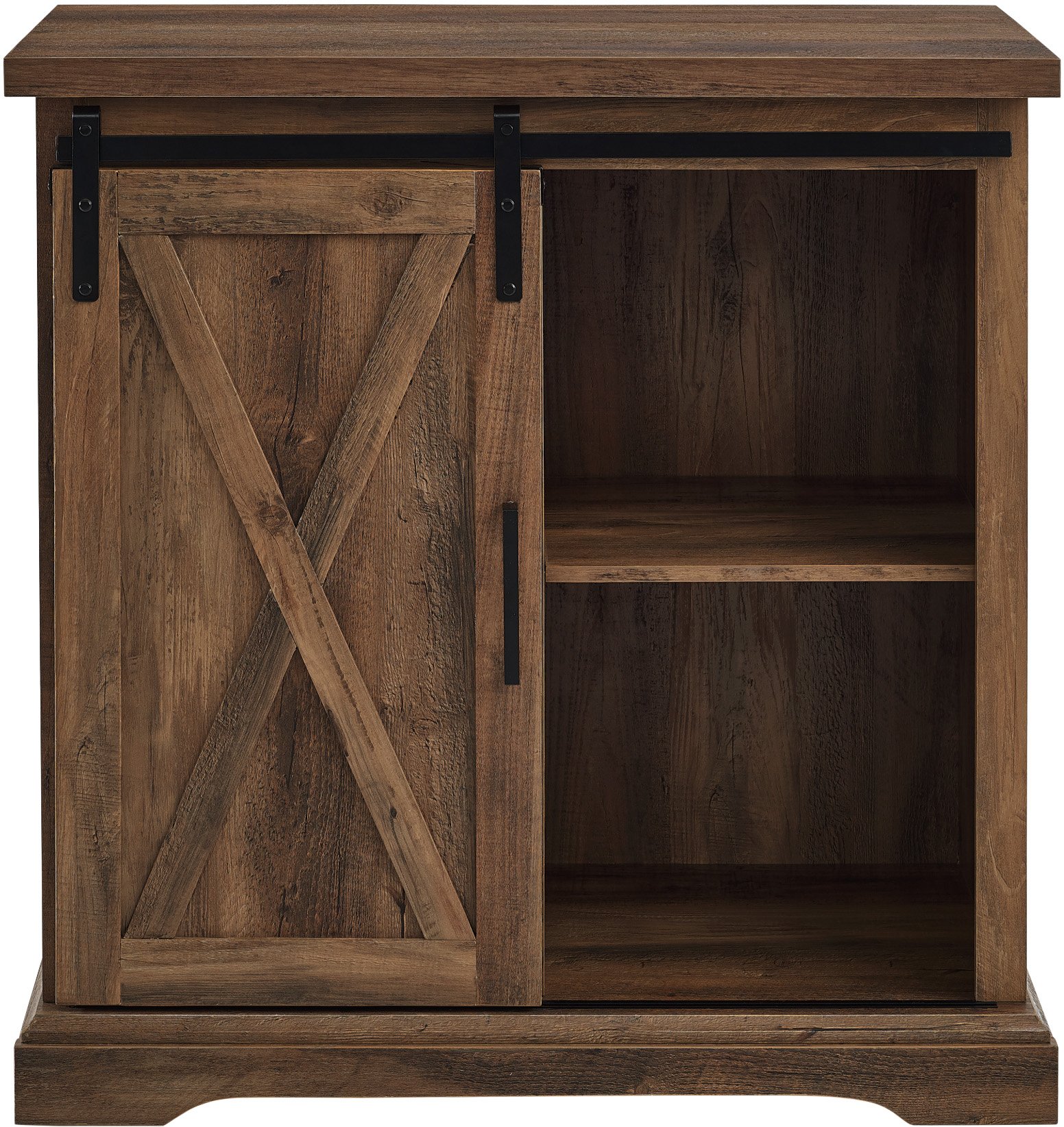 AF32ALXDRO Rustic Farmhouse Rustic Oak Buffet - Barn Door-4