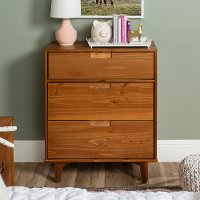 BR3DSLDRCA Sloane Mid Century Modern Caramel Brown 3-Drawer Dresser