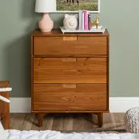 BR3DSLDRCA Sloane Mid Century Modern Caramel Brown 3-Drawer Dresser