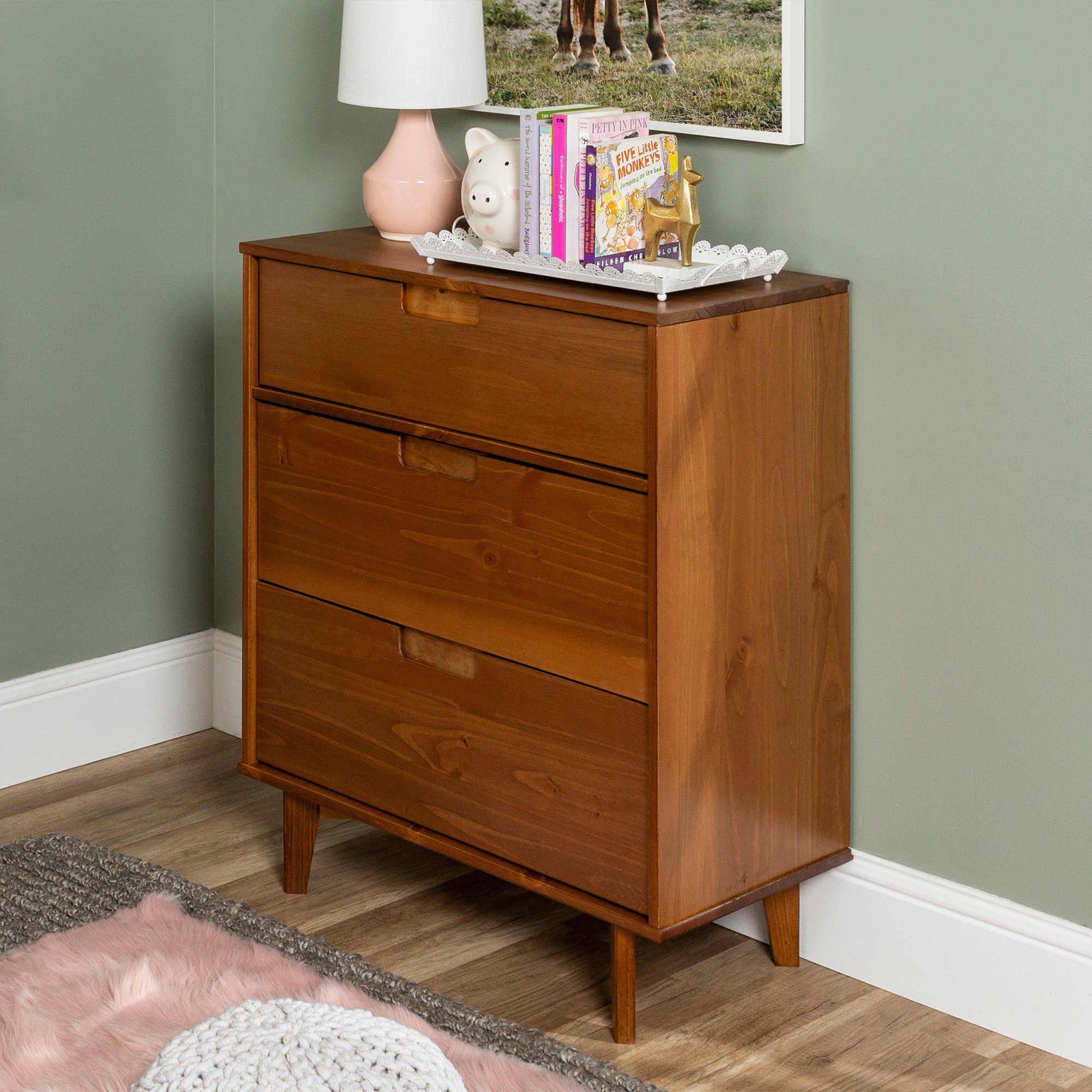 BR3DSLDRCA Sloane Mid Century Modern Caramel Brown 3-Drawer Dresser-2